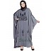 Designer Kaftan abaya with embroidery work- Grey